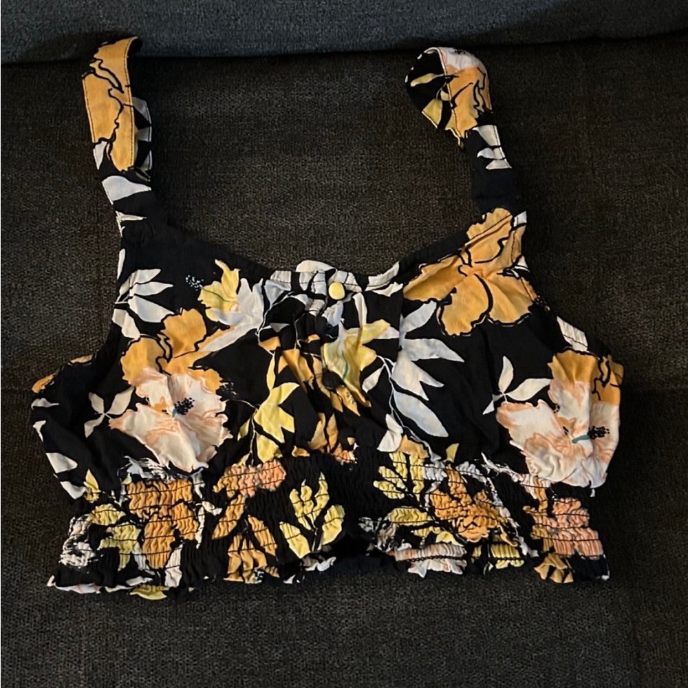 ROXY Floral Cropped Tank